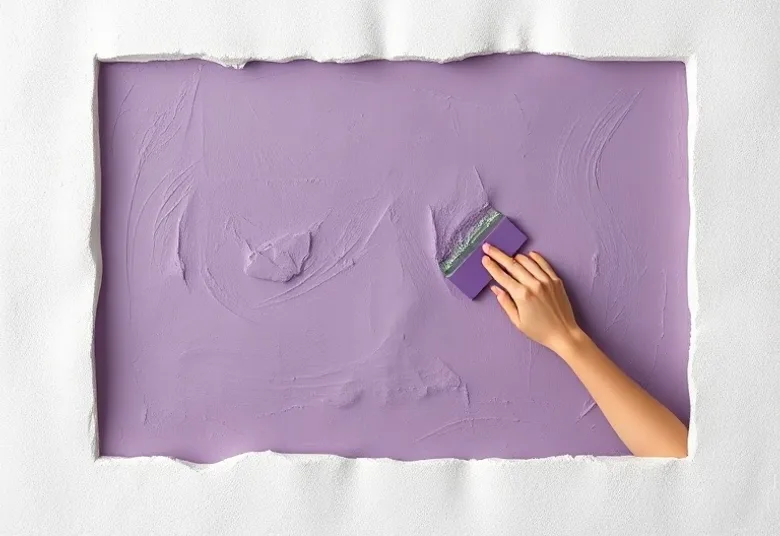 Application d'un enduit décoratif à la lisseuse sur un mur